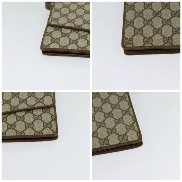 GUCCI GG Supreme Web Sherry Line Shoulder Bag PVC Beige Gold Auth - Picture 16 of 16